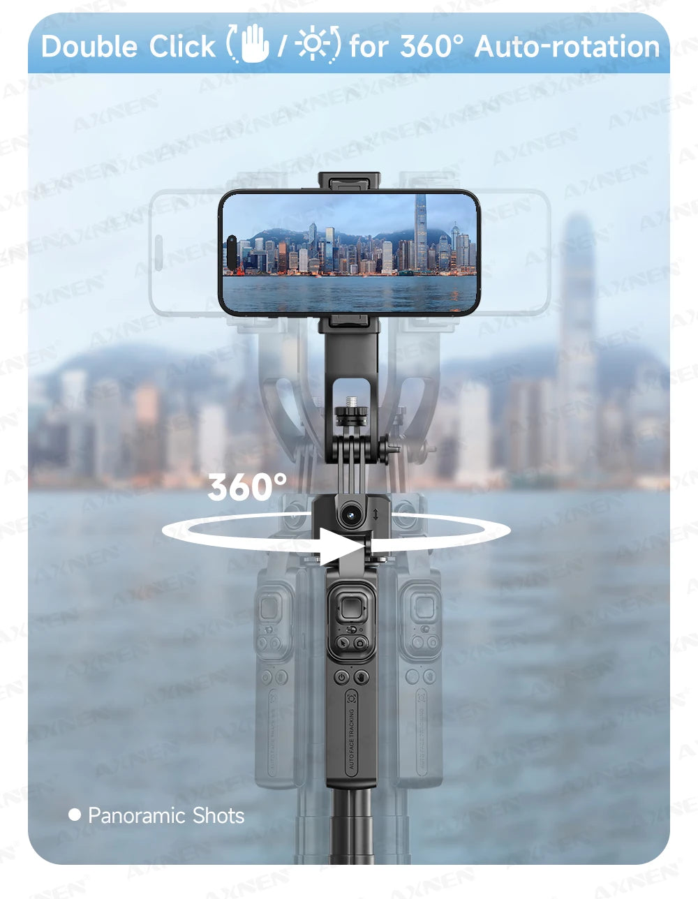 AI Face Tracking Selfie Stick Tripod – 1.63m Smart Quadrapod