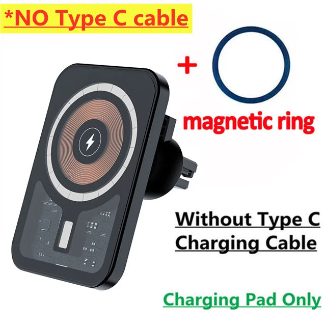 VIKEFON 30W Magnetic Car Phone Holder Charger – iPhone Fast Wireless Charging