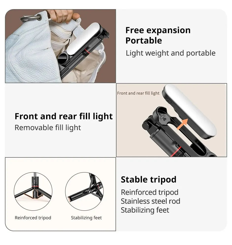 L15 Foldable Bluetooth Selfie Stick with Wireless Remote