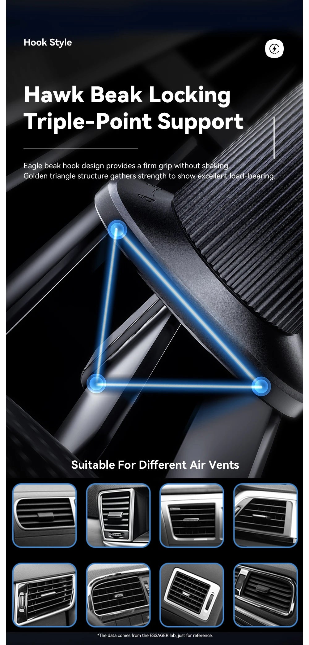 ESSAGER 15W Magnetic Wireless Car Charger with RGB Light – iPhone & Android