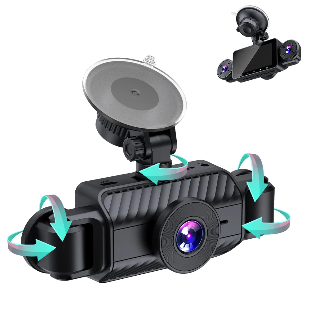 srnubi 4K Dual Dash Cam – Front & Rear Car DVR with Touch Screen, Night Vision & Parking Monitor