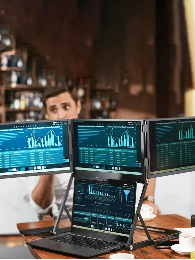 Rospider TriCreate Triple Screen Display Solution | IPS Full HD | Single-Cable Multi-Monitor Support
