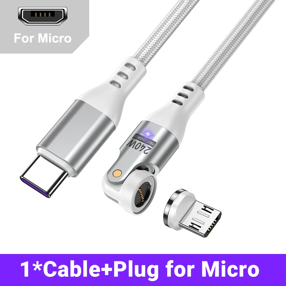 240W PD Magnetic Charging Cable – 48V 5A USB-C for Laptops, Phones & Tablets