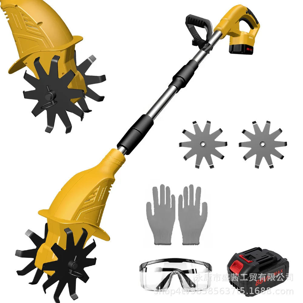 LXXMY Cordless Electric Cultivator 4000W High Power Garden Tiller with Makita Battery