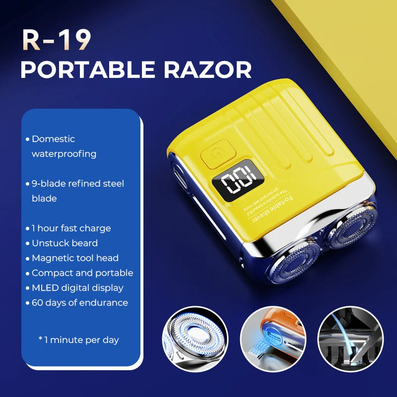 DUTRIEUX R18 Men’s Electric Smart Shaver – Waterproof, Global Voltage, Cordless