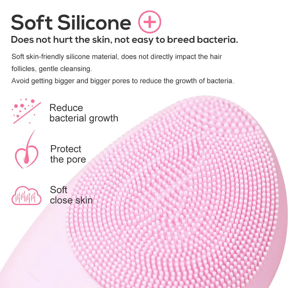 Rechargeable Silicone Facial Cleansing Brush – Gentle Exfoliation & Deep Clean Skincare Tool