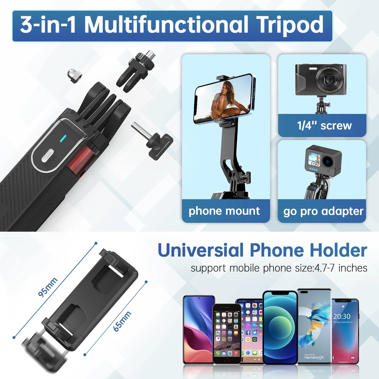 Ulanzi 1.8M Smartphone Selfie Stick Tripod – Bluetooth Remote & 360° Head