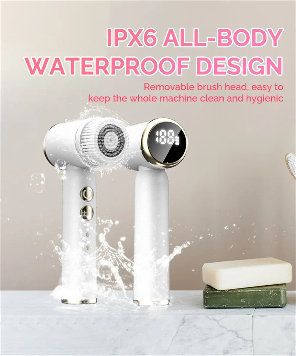 Miitina Electric Face Cleanser – 6 Brush Heads Deep Clean & Blackhead Remover