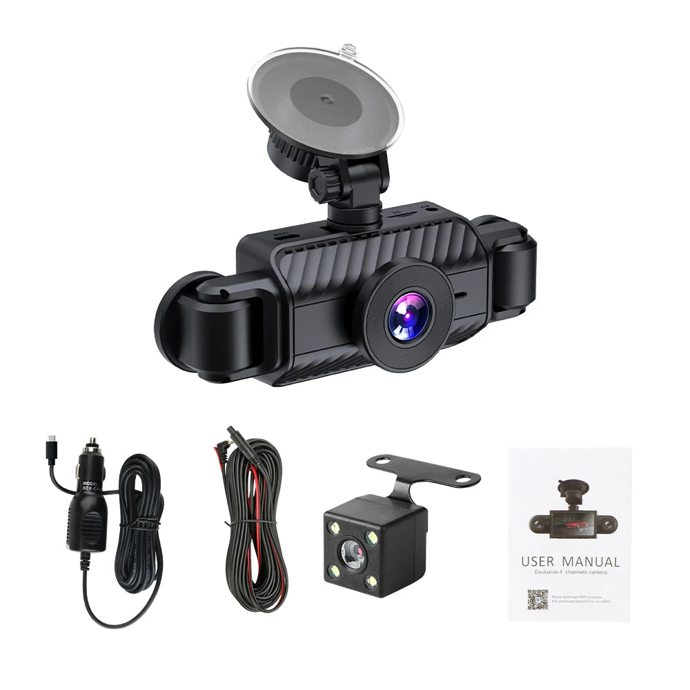 srnubi 4K Dual Dash Cam – Front & Rear Car DVR with Touch Screen, Night Vision & Parking Monitor