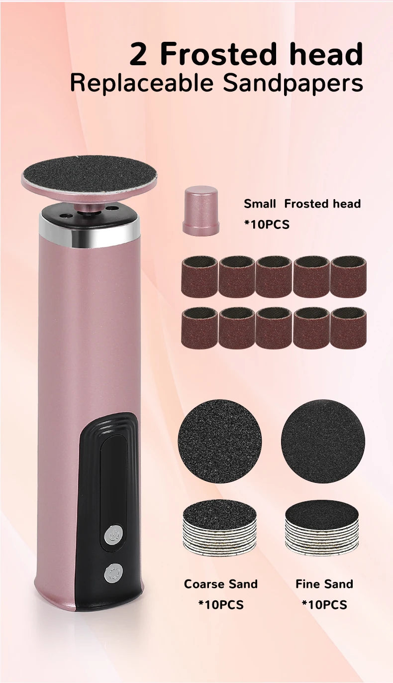 Electric Foot Callus Remover – 6-Speed Rechargeable Foot Grinder with LCD & Sandpaper Set