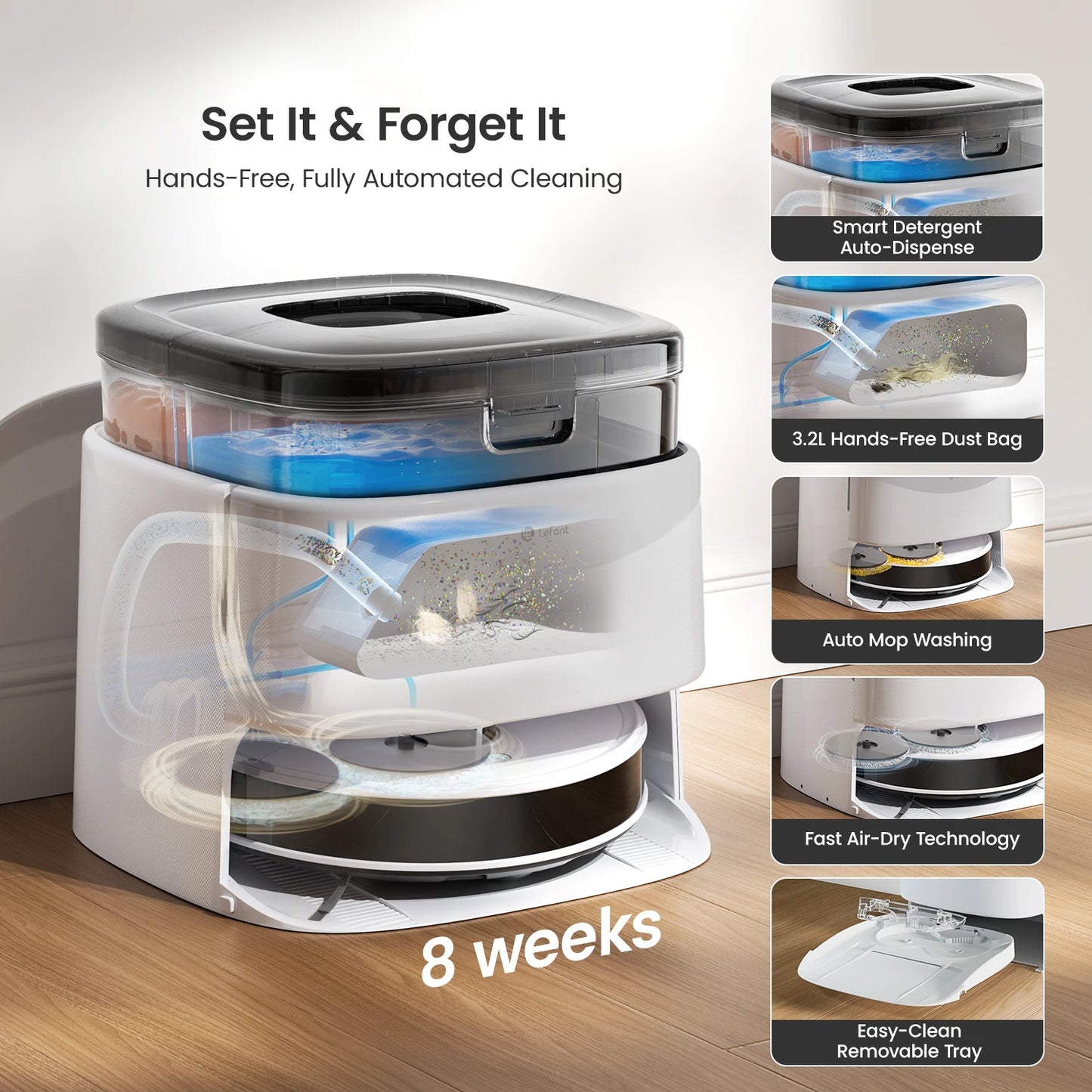 Lefant M3 4-in-1 Robot Vacuum & Mop – LiDAR Navigation, 220min Runtime, Alexa Compatibl