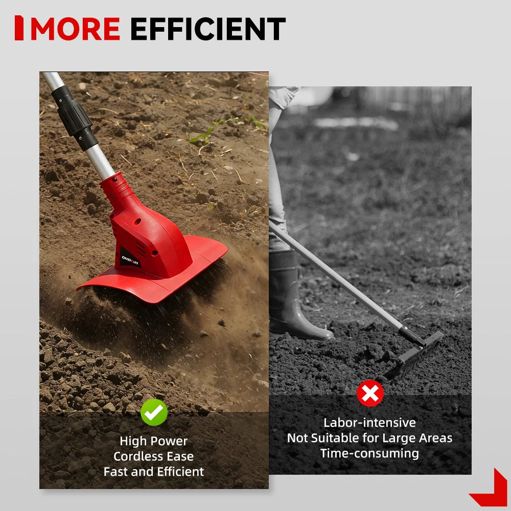 Brushless Garden Tiller 1600W Cordless Soil Cultivator For Makita 18V Battery