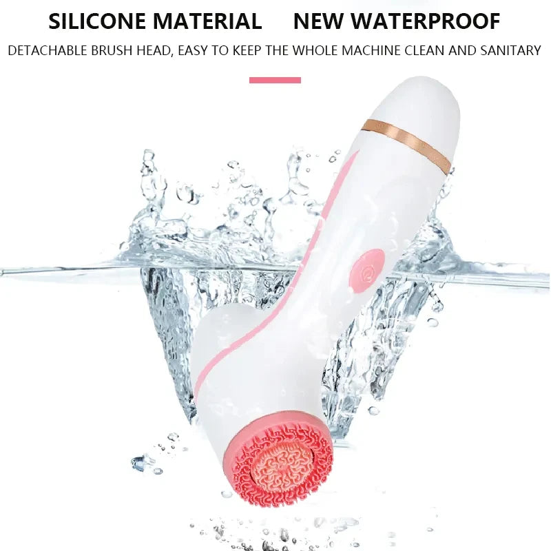 Electric Facial Cleanser – IPX7 Waterproof Multi-Brush Skin Cleaning Device