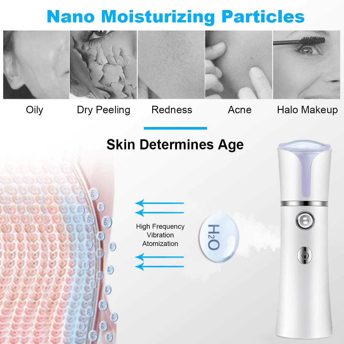 Portable Nano Face Steamer – USB Rechargeable Cold Mist Skin Hydrator