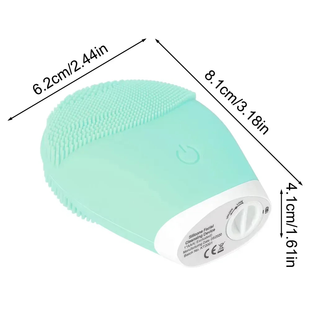 Electric Silicone Facial Cleansing Brush – High-Frequency Vibration Deep Clean & Massage Tool