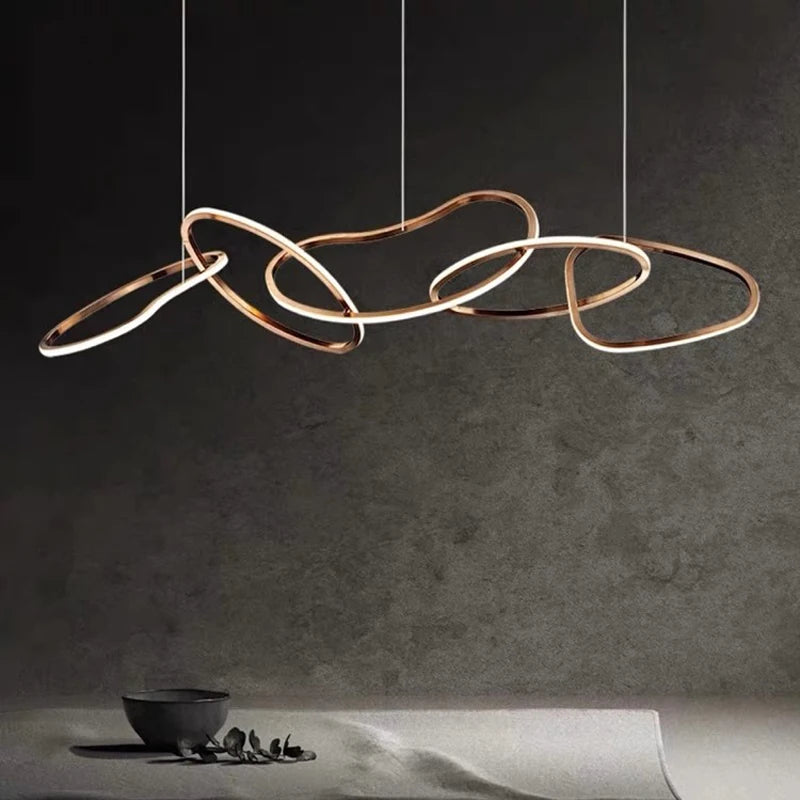MZXFA Smart LED Pendant Light JLD0190 | Remote Dimmable, Modern Stainless Steel