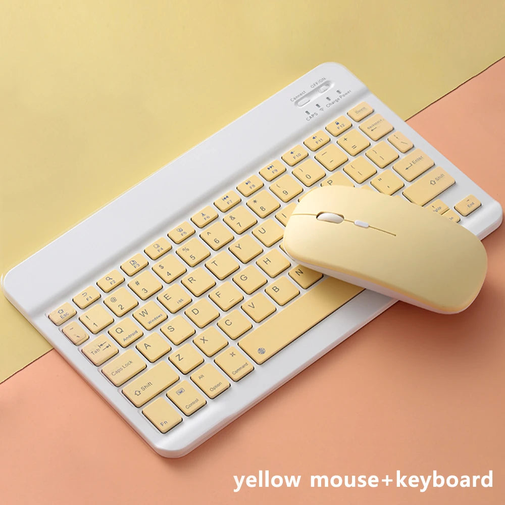 Bluetooth Keyboard with Wireless Mouse – Rechargeable, Home Office Ready