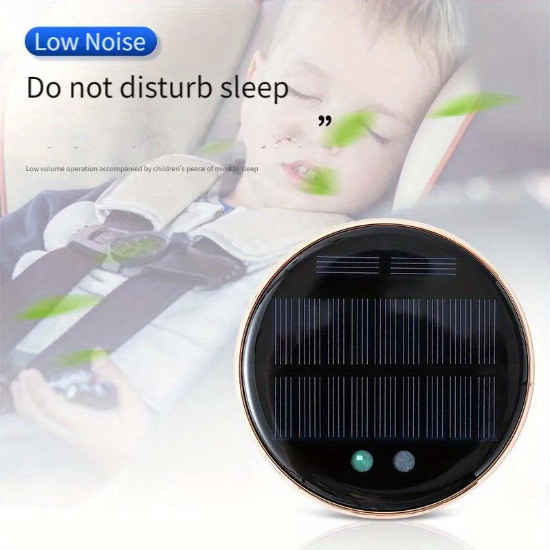 Solar & USB Car Air Purifier with Ozone Sterilization & Negative Ion Release – Compact Vehicle Oxygen Bar