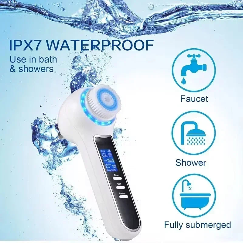 KEMOKO 2-in-1 Blackhead Remover & Facial Cleansing Brush – USB Rechargeable IPX7
