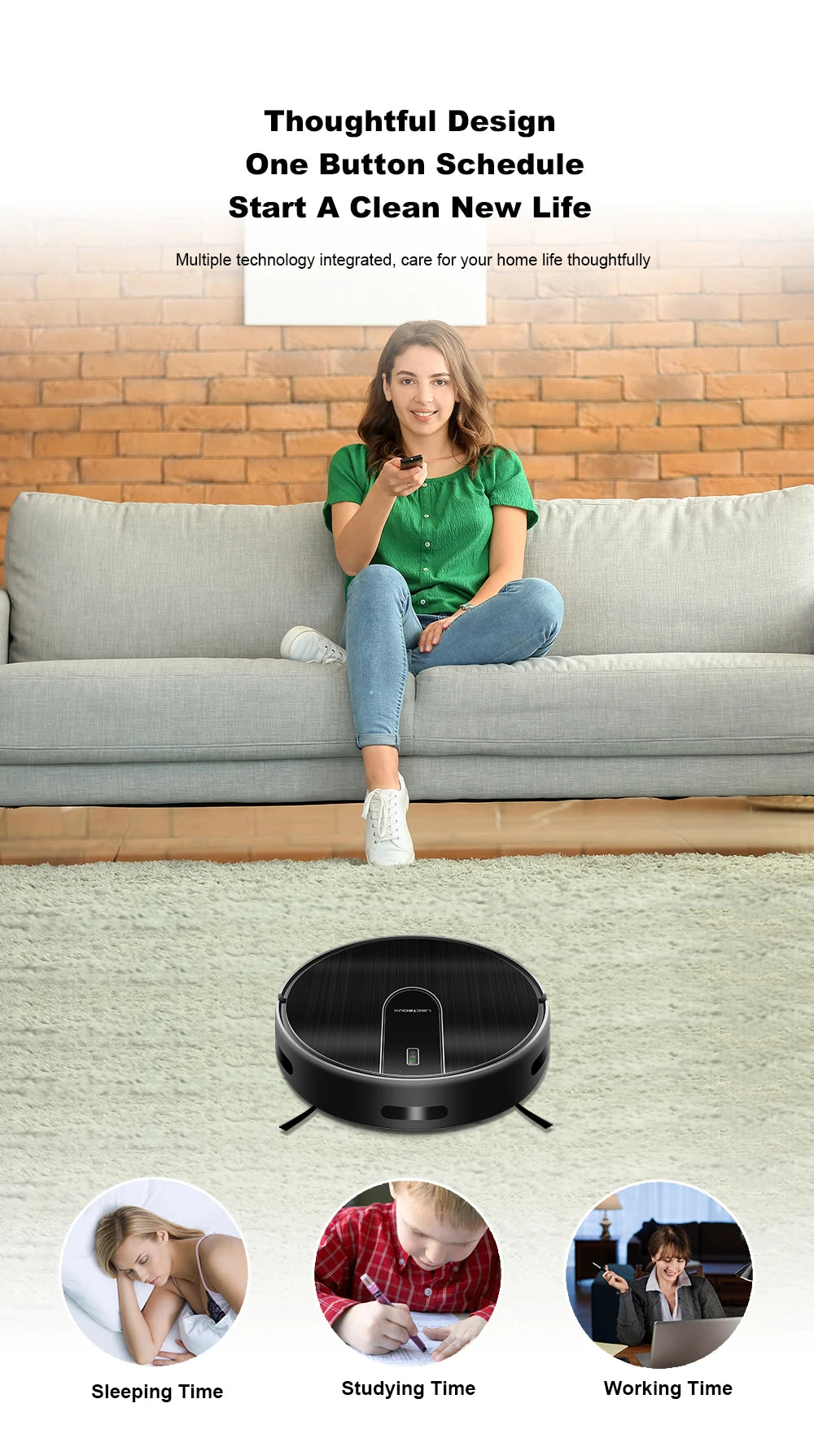 Liectroux N7S-U Smart Robot Vacuum Cleaner – Wet & Dry Mop, HEPA Filter, Alexa Ready