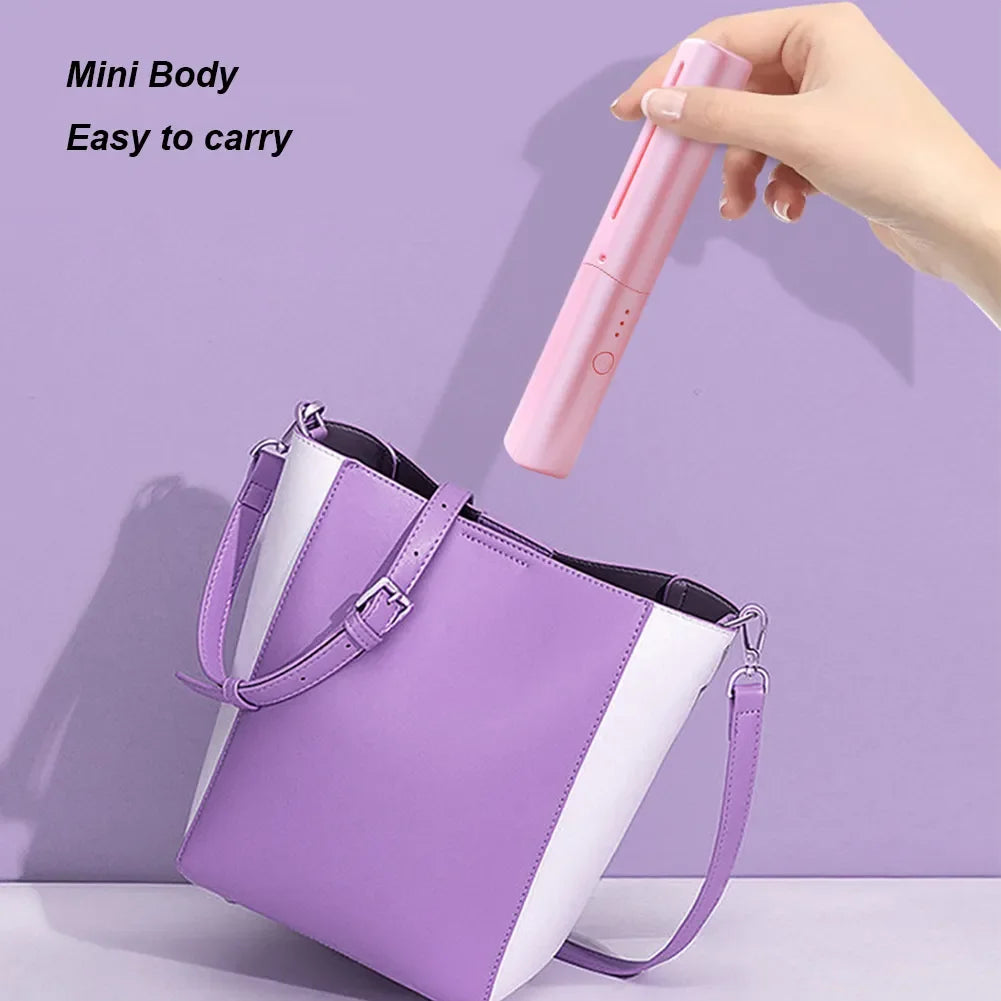 2-in-1 Mini Cordless Hair Straightener Comb – USB Rechargeable Portable Styling Tool