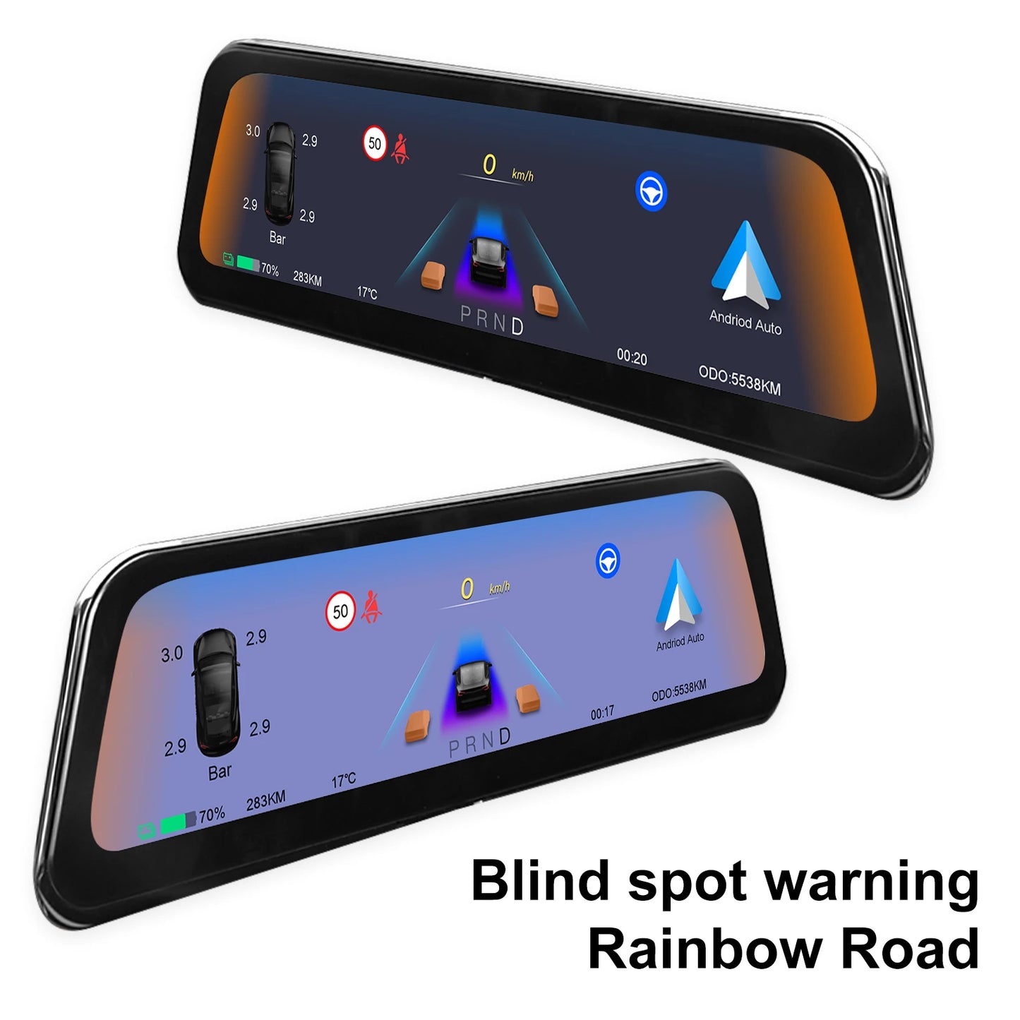 Onlysay 9.66″ Tesla Instrument Cluster Display for Model 3 & Model Y – Wireless CarPlay & Android Auto, Blind Spot Warning, OTA Updates