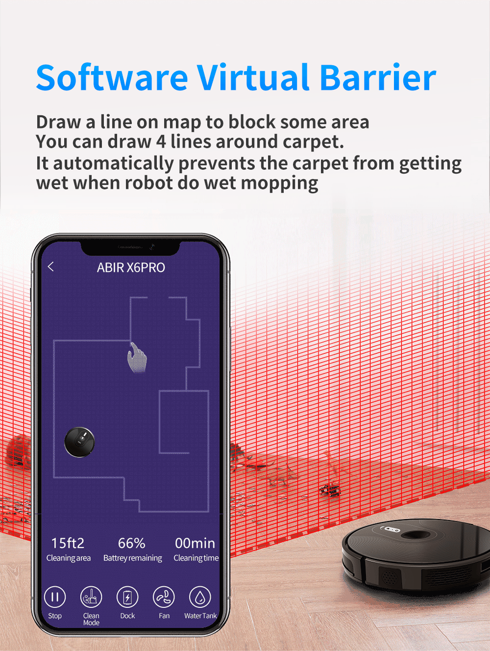 ABIR X6 Pro Robot Vacuum & Mop Combo – 6000Pa Power, Visual Mapping, Voice Control