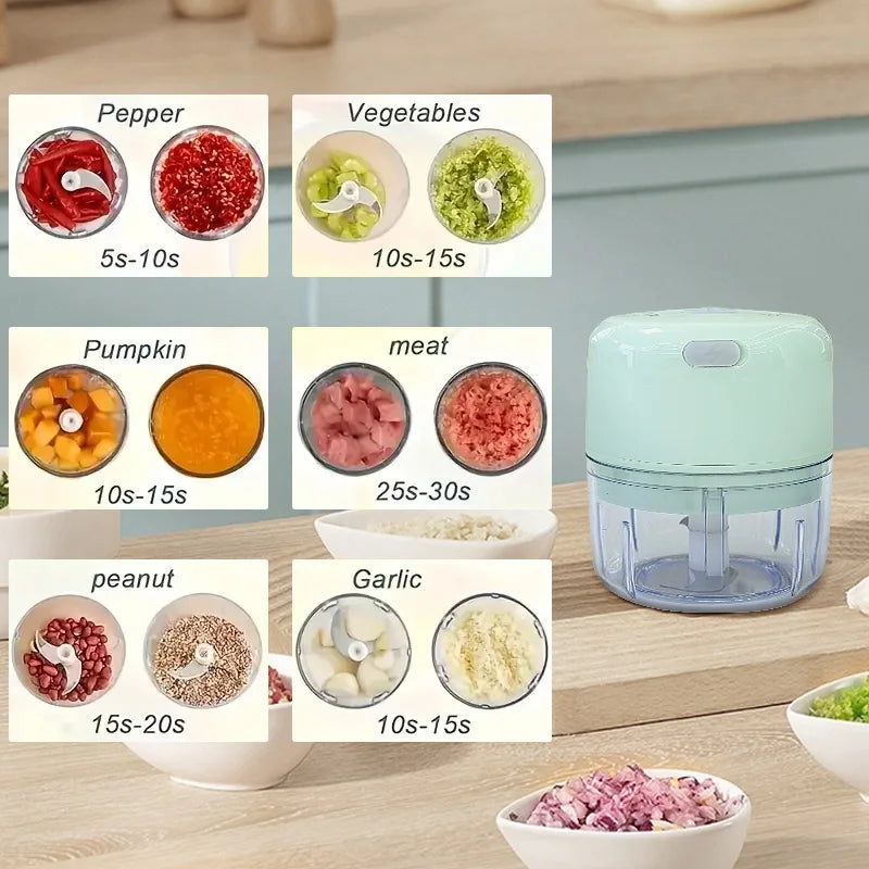 Cop Rose Electric Garlic Chopper & Mini Meat Grinder 250ml – One-Touch Kitchen Food Processor (30W)