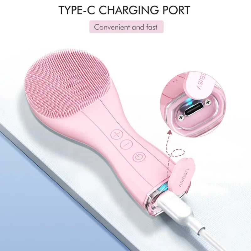Windaily Rechargeable Silicone Facial Cleansing Brush – IPX7 Waterproof Deep Clean Vibration Tool