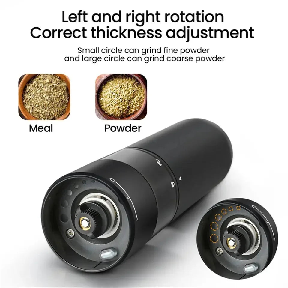 Rechargeable Electric Salt & Pepper Grinder – Adjustable Coarseness with LED & USB-C