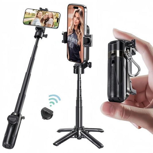 P15Mini Bluetooth Selfie Stick Tripod – Pocket-Size with Remote Control