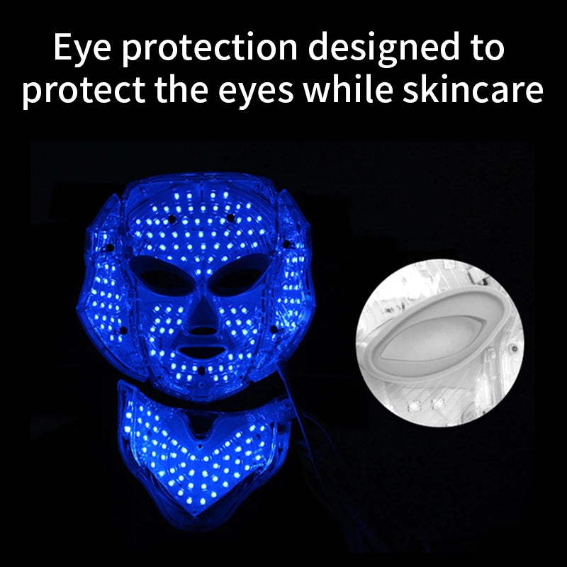 Pyeeyan 7-Color LED Face & Neck Mask – USB Powered Full-Spectrum Skincare Beauty Device