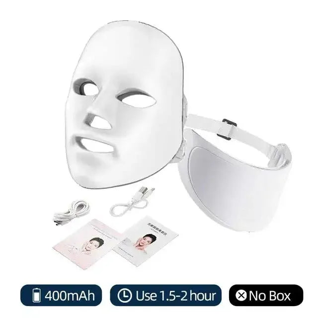 Professional 7-Color LED Face & Neck Mask – Home Skin Rejuvenation Device