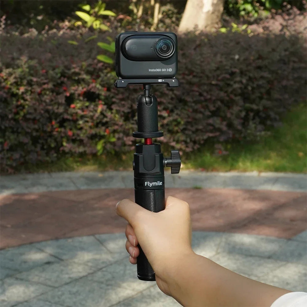 Adjustable Selfie Stick Tripod – Mini Table Tripod with Cold Shoe for GoPro & Insta360
