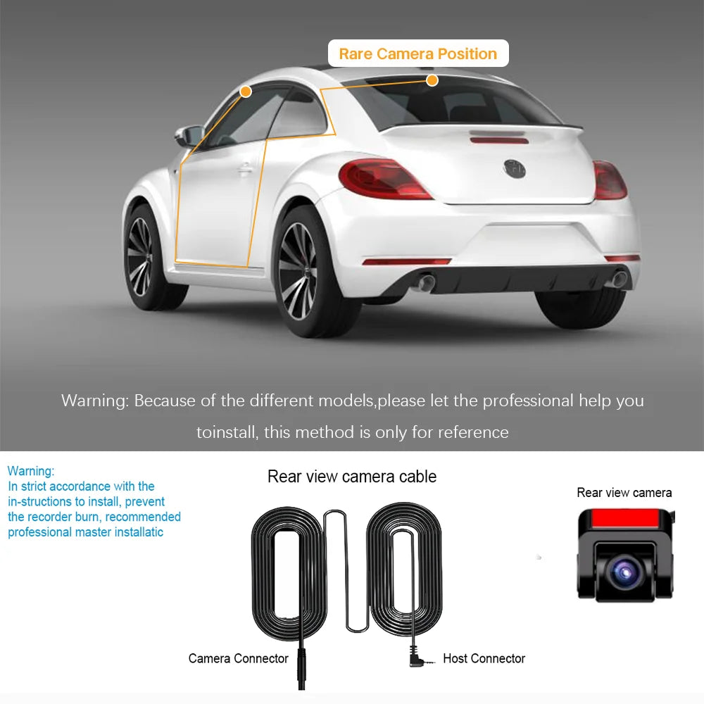QOZ 4K Dual Lens Dash Cam – Front & Rear Car DVR with WiFi, Night Vision & Parking Monitor