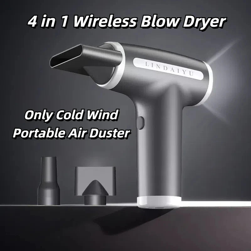 CHUBAN 4-in-1 Wireless Hair Dryer – USB Rechargeable Ionic Travel Blower