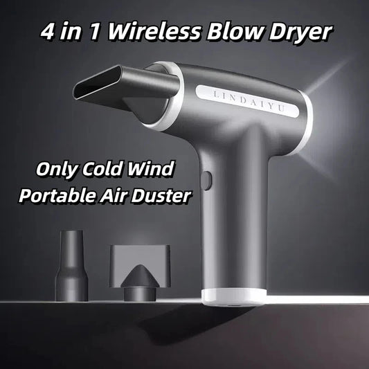 CHUBAN 4-in-1 Wireless Hair Dryer – USB Rechargeable Ionic Travel Blower