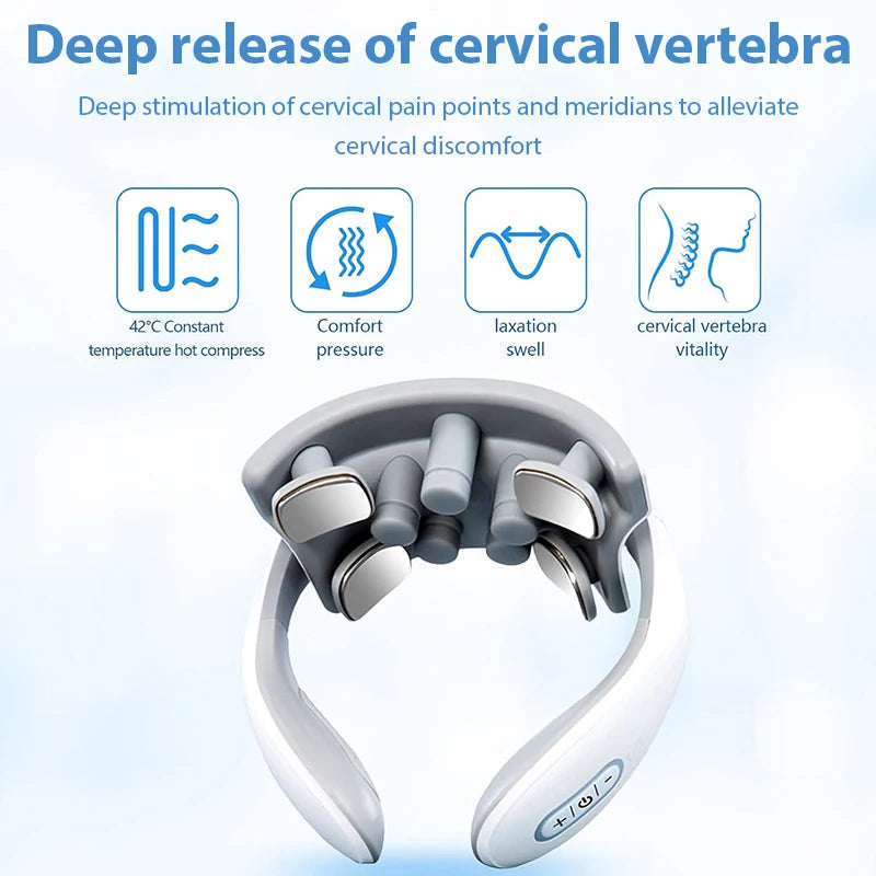 KEMOKO TENS Pulse Neck Massager – Heated Cervical & Shoulder Relaxation