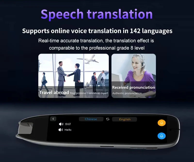 S65 Pro Portable Voice Translation Device | Real-Time Multilingual Translator