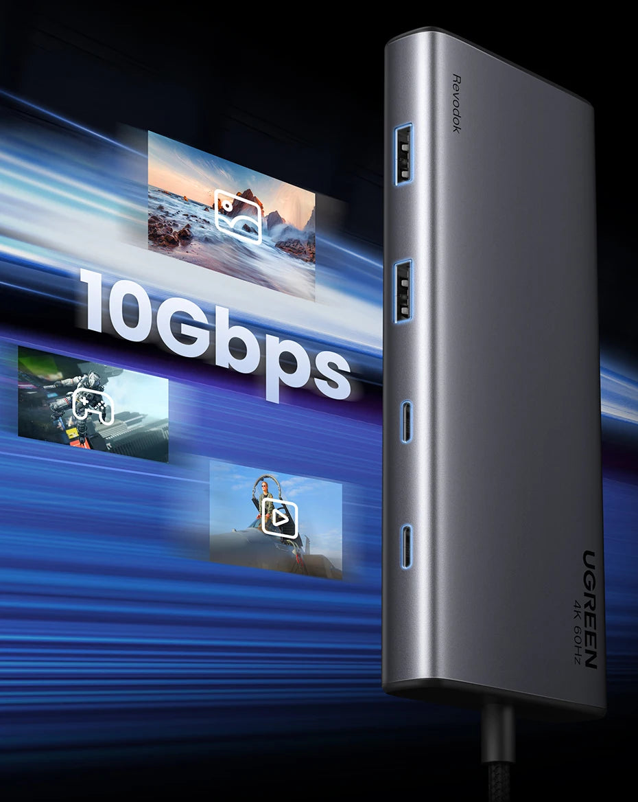 8-in-1 USB-C Docking Station – Triple 4K Display, 100W PD, 10Gbps Hub