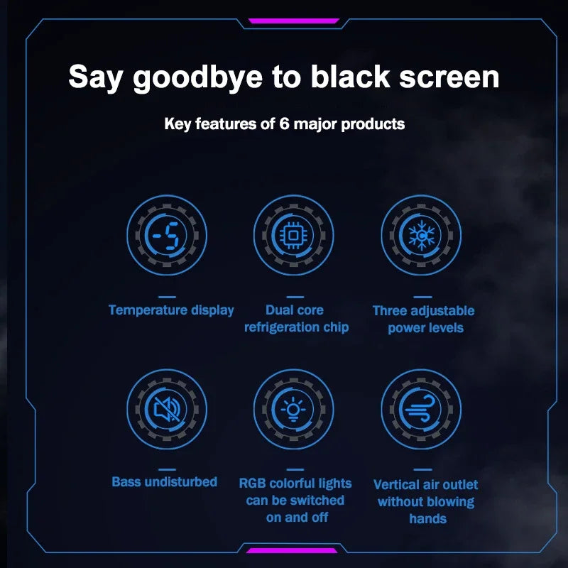 K11/K12 Mobile Live Streaming Radiator – Dual-Core Phone Cooler with Digital Display