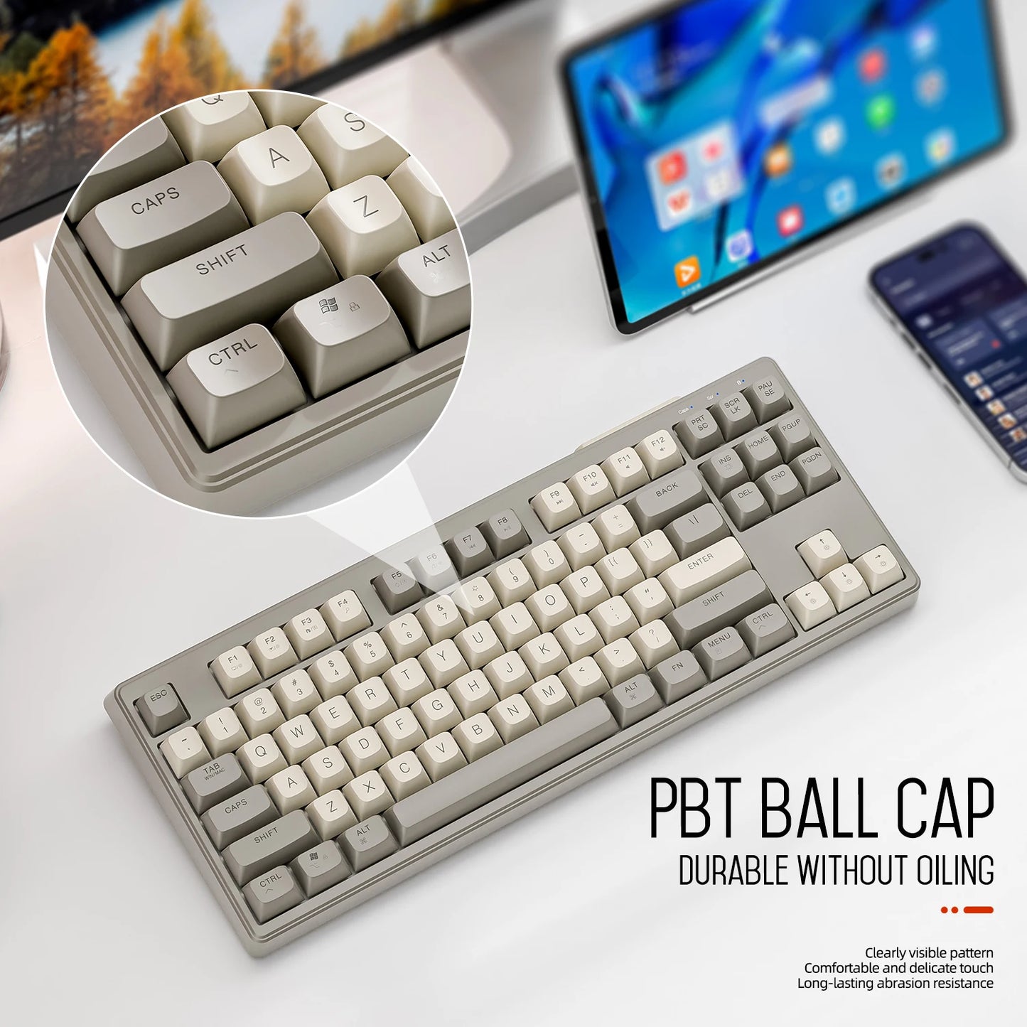 M87 Wireless Keyboard & Mouse Combo – Bluetooth Dual Mode, 87-Key Mini Layout
