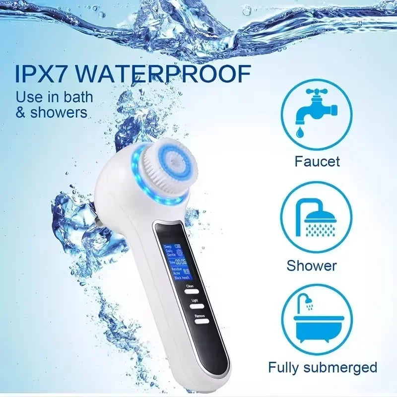 KEMOKO 2-in-1 Blackhead Remover & Facial Cleansing Brush – USB Rechargeable IPX7