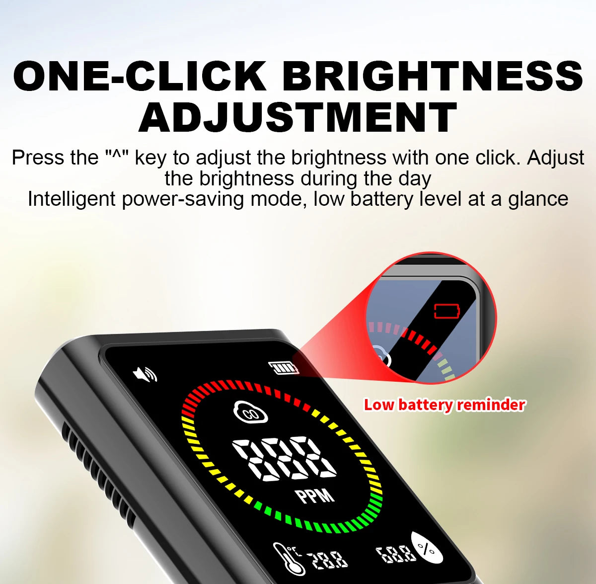 Portable Carbon Monoxide Detector with LCD Display, 85dB Alarm, Temp & Humidity Monitor, USB-C Rechargeable