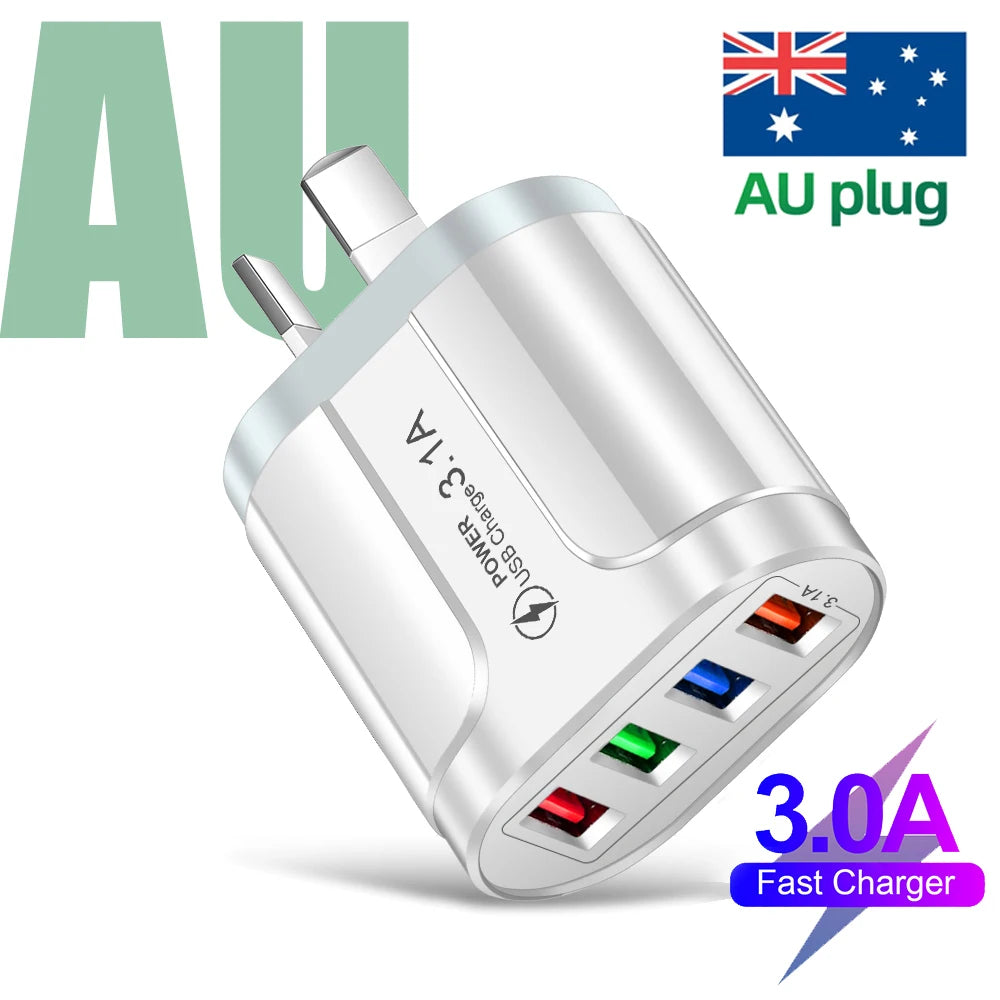 15W 4-USB Charging Station – Compact Desktop Charger for Phones & Tablets
