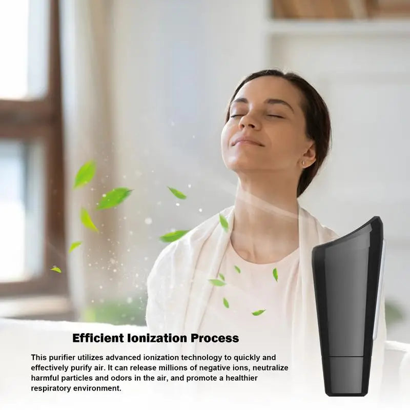 Silent Car Ionizer Air Purifier – Portable Negative Ion Deodorizer for Vehicles & Small Spaces (USB Plug-In)