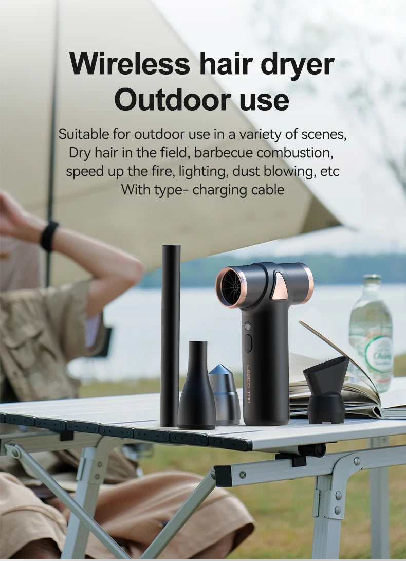 Lescolton Cordless Hair Dryer – Mini High-Speed, Ionic, Rechargeable
