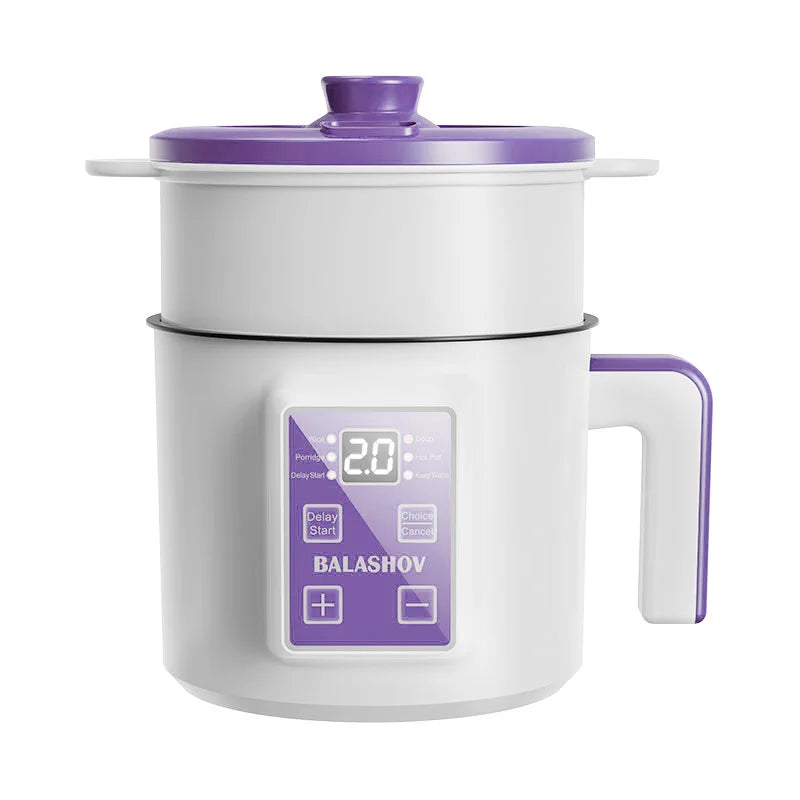 BALASHOV Compact Electric Rice Cooker 1.7L – Non-Stick Inner Pot, Steaming Basket Included