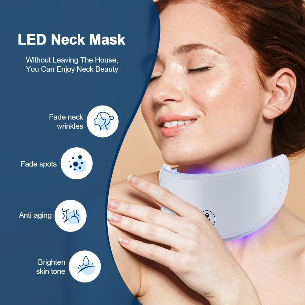 Professional 7-Color LED Face & Neck Mask – Home Skin Rejuvenation Device