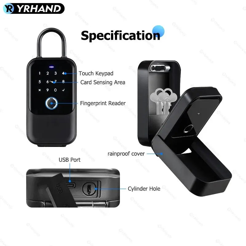K5 Smart Key Lock Box – Fingerprint, Keypad & App Unlock (IP66, Tuya/TTLock)